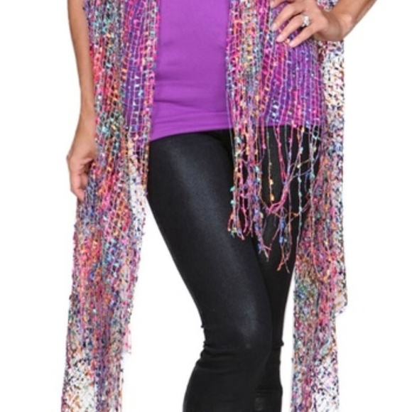 Hot Pink Multi Colored Confetti Vest - Picture 3 of 4